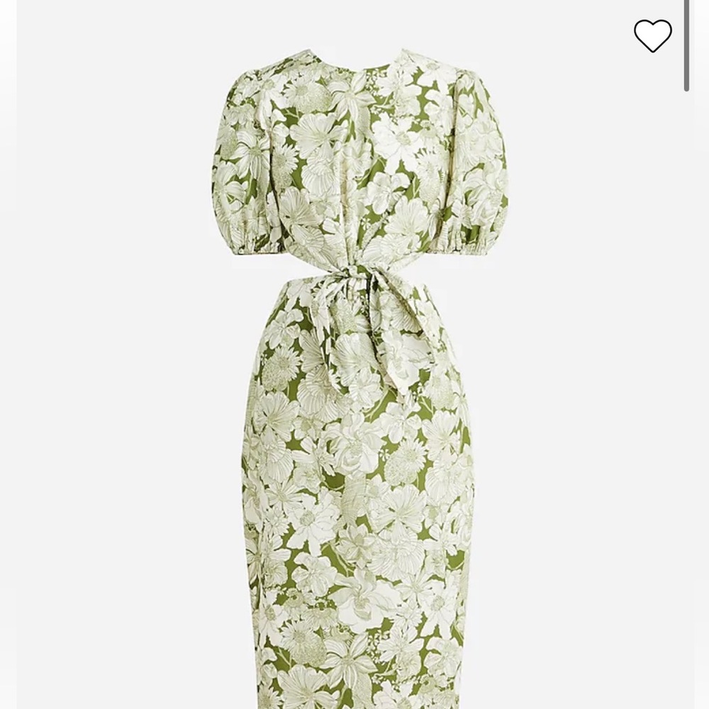 J. Crew Women’s Cutout dress in Liberty® Linear Floral fabric XS 00 Green